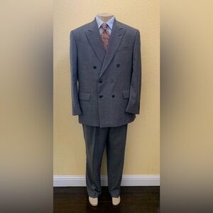 Oscar de la Renta Gray Men’s Size Blazer 43R & 36x31 Pants 2pc Suit